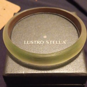 Alexis Bittar Gold-Tone Green Lucite Bangle